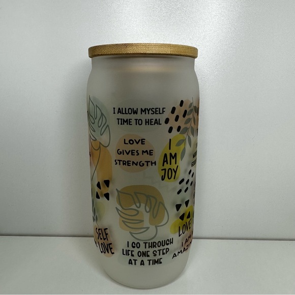 POSITIVE SELF LOVE Can glass cup - Picture 3 of 4